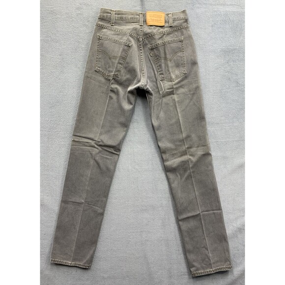 VTG Levi's Denim Jeans Men's Button Fly Black Tag Size 30X34 Gray Leather Patch